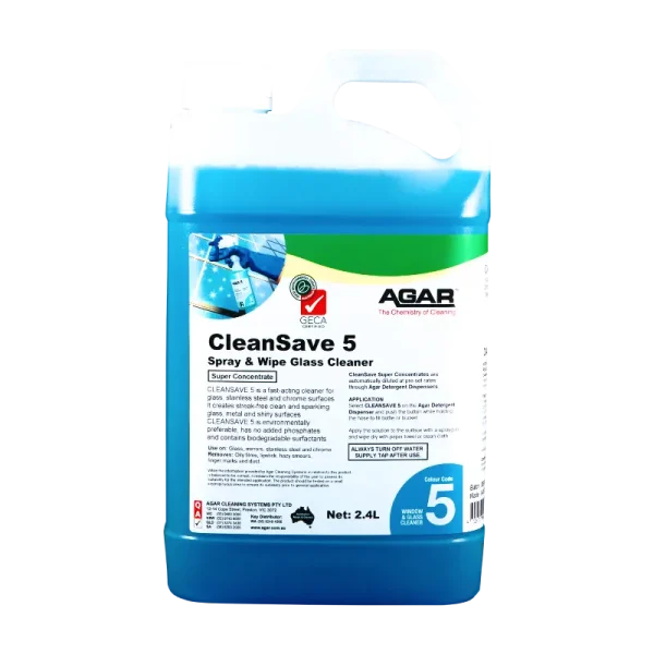 Agar Cleansave 5 Glass Spray & Wipe 2.4L