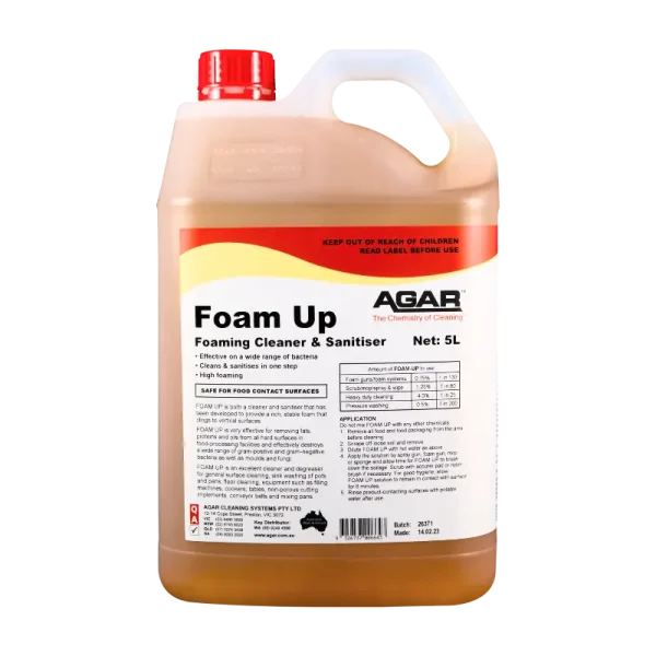 Agar Foam Up Cleaner & Sanitiser 5L